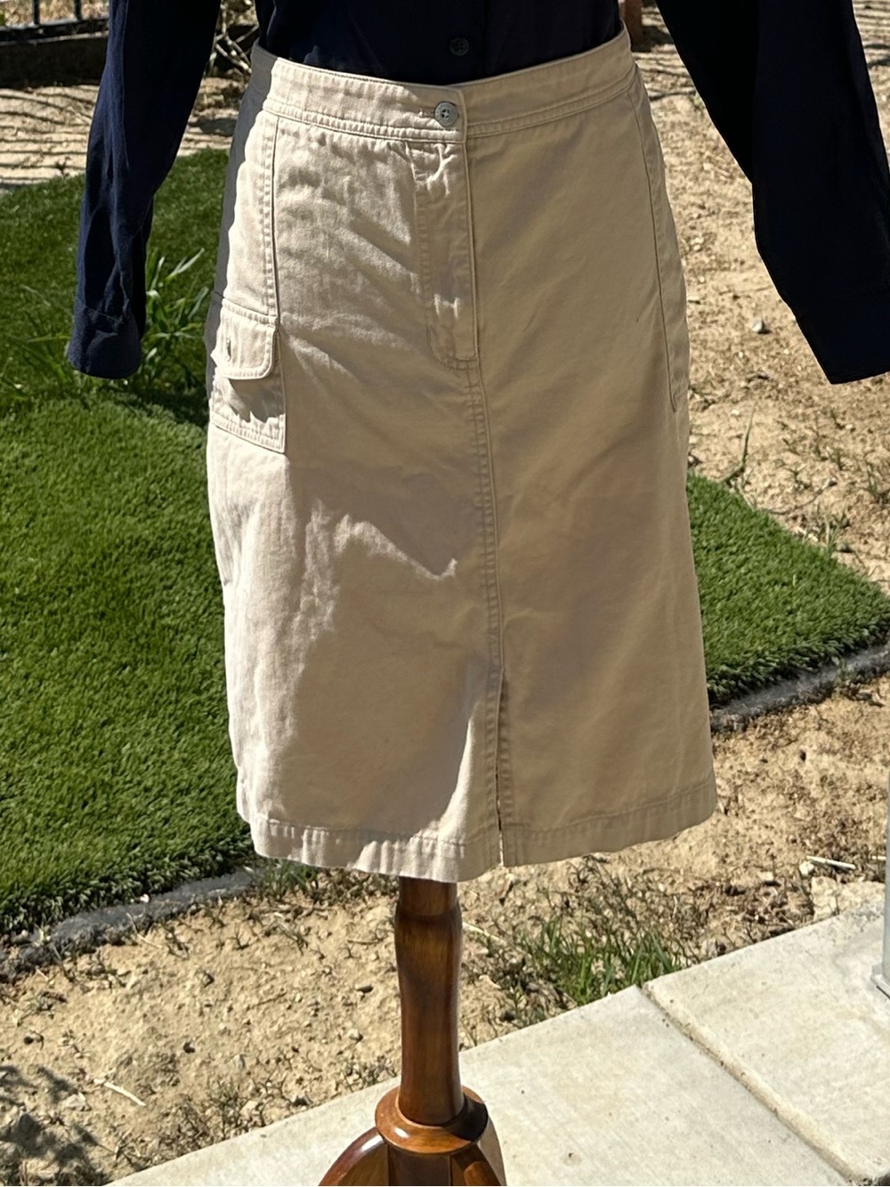 Lauren Ralph Lauren Beige Button-Skirt